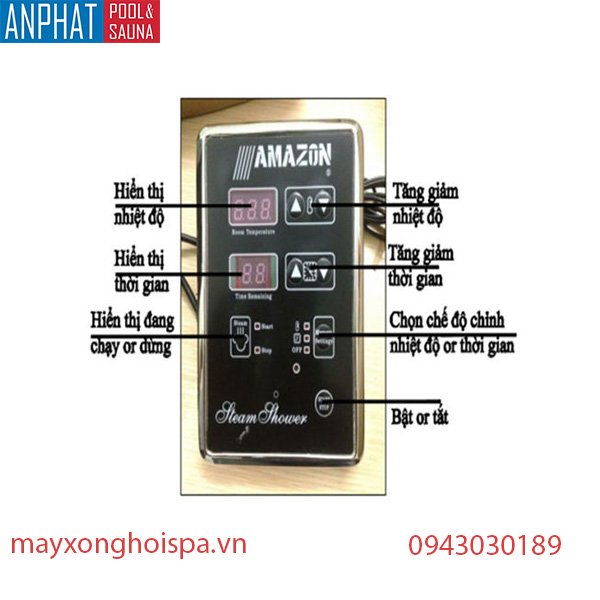 Bảng điều khiển máy xông hơi Amazon