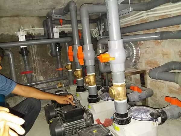 công trình bể bơi kết hợp bể sục