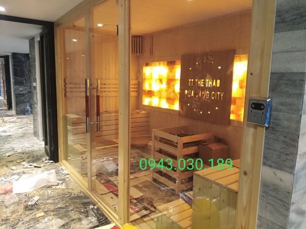 Bàn giao phòng xông hơi cho phòng Gym Rùa Vàng City